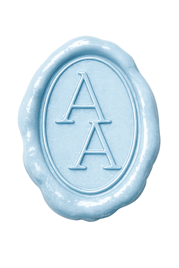 Amanda and Alex wax seal monogram